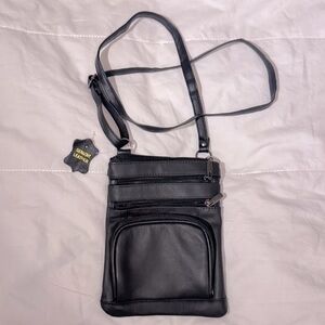 NWOT Black leather crossbody
